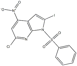 1-(Phenylsulfonyl)-2-iodo-4-nitro-6-chloro-7-azaindole CAS#: 1227266-95-6