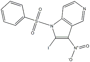 1-(Phenylsulfonyl)-3-nitro-2-iodo-5-azaindole CAS#: 1227270-94-1
