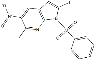 1-(Phenylsulphonyl)-2-iodo-6-Methyl-5-nitro-7-azaindole CAS#: 1227268-96-3
