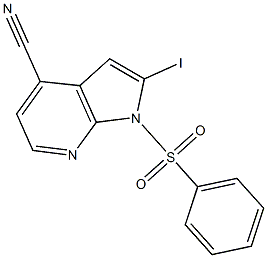 1-(Phenylsulphonyl)-4-cyano-2-iodo-7-azaindole CAS#: 1227270-55-4