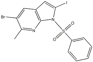 1-(Phenylsulphonyl)-5-broMo-2-iodo-6-Methyl-7-azaindole CAS#: 1227270-97-4