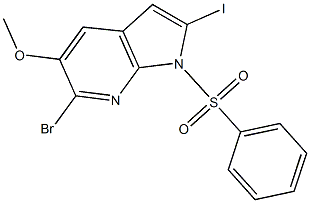 1-(Phenylsulphonyl)-6-broMo-2-iodo-5-Methoxy-7-azaindole CAS#: 1227270-99-6