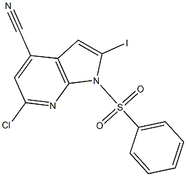 1-(Phenylsulphonyl)-6-chloro-4-cyano-2-iodo-7-azaindole CAS#: 1227270-16-7