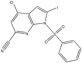 1-(Phenylsulphonyl)-6-cyano-4-chloro-2-iodo-7-azaindole CAS#: 1227268-57-6