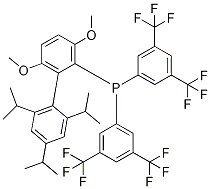 2-{Bis[3,5-bis(trifluoromethyl)phenyl]phosphino}-3,6-dimethoxy -2′,4′,6′-triisopropyl-1,1′-biphenyl 95% CAS#: 1160861-60-8