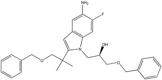1H-Indole-1-ethanol, 5-aMino-2-[1,1-diMethyl-2-(phenylMethoxy)ethyl]-6-fluoro-α-[(phenylMethoxy)Methyl]-, (αR)- CAS#: 1294504-67-8