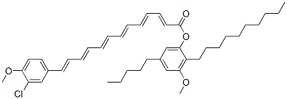 13-(3-Chloro-4-methoxyphenyl)-2,4,6,8,10,12-tridecahexaenoic acid 2-decyl-3-methoxy-5-pentylphenyl ester CAS#: 71142-32-0