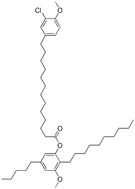 13-(3-Chloro-4-methoxyphenyl)tridecanoic acid 2-decyl-3-methoxy-5-pentylphenyl ester CAS#: 71142-38-6
