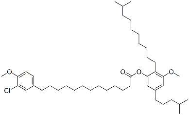 13-(3-Chloro-4-methoxyphenyl)tridecanoic acid 3-methoxy-2-(9-methyldecyl)-5-(4-methylpentyl)phenyl ester CAS#: 71142-39-7