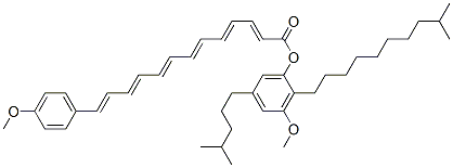 13-(4-Methoxyphenyl)-2,4,6,8,10,12-tridecahexaenoic acid 3-methoxy-2-(9-methyldecyl)-5-(4-methylpentyl)phenyl ester CAS#: 71142-35-3
