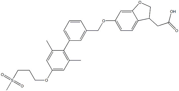 2-(6-((2',6'-diMethyl-4'-(3-(Methylsulfonyl)propoxy)-[1,1'-biphenyl]-3-yl)Me thoxy)-2,3- dihydrobenzofuran-3-yl)acetic acid CAS#: 1390641-84-5