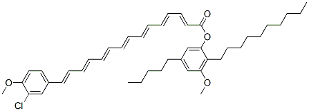 15-(3-Chloro-4-methoxyphenyl)-2,4,6,8,10,12,14-pentadecaheptaenoic acid 2-decyl-3-methoxy-5-pentylphenyl ester CAS#: 71142-36-4