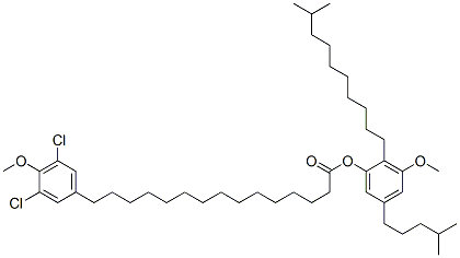 15-(3,5-Dichloro-4-methoxyphenyl)pentadecanoic acid 3-methoxy-2-(9-methyldecyl)-5-(4-methylpentyl)phenyl ester CAS#: 71142-48-8