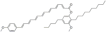 15-(4-Methoxyphenyl)-2,4,6,8,10,12,14-pentadecaheptaenoic acid 2-decyl-3-methoxy-5-pentylphenyl ester CAS#: 71246-59-8