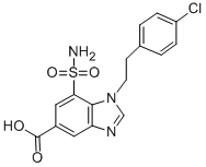 1H-Benzimidazole-5-carboxylic acid, 7-(aminosulfonyl)-1-(2-(4-chloroph enyl)ethyl)- CAS#: 72020-21-4