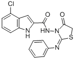 1H-Indole-2-carboxamide, 4-chloro-N-(4-oxo-2-(phenylimino)thiazolidin- 3-yl)- CAS#: 72549-04-3