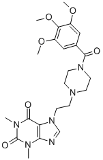 1H-Purine-2,6-dione, 3,7-dihydro-1,3-dimethyl-7-(2-(4-(3,4,5-trimethox ybenzoyl)-1-piperazinyl)ethyl)- CAS#: 70919-91-4