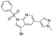 1H-Pyrrolo[2,3-b]pyridine, 3-broMo-5-(1-Methyl-1H-pyrazol-4-yl)-1-(phenylsulfonyl)- CAS#: 1147998-20-6