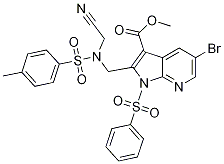 1H-Pyrrolo[2,3-b]pyridine-3-carboxylic acid, 5-broMo-2-[[(cyanoMethyl)[(4-Methylphenyl)sulfonyl]aMino]Methyl]-1-(phenylsulfonyl)-, Methyl ester CAS#: 1200130-74-0