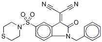 2-[(1-Benzyl-2-oxo-5-(thiomorpholinosulfonyl)indolin-3-ylidene]malononitrile CAS#: 1144853-53-1