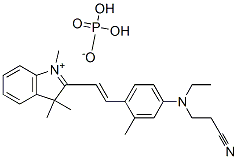 2-[2-[4-[(2-cyanoethyl)ethylamino]-o-tolyl]vinyl]-1,3,3-trimethyl-3H-indolium dihydrogen phosphate CAS#: 72208-20-9