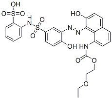 2-[[[3-[[8-[[(2-Ethoxyethoxy)carbonyl]amino]-2-hydroxy-1-naphthalenyl]azo]-4-hydroxyphenyl]sulfonyl]amino]benzenesulfonic acid CAS#: 71873-52-4