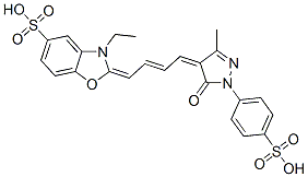 2-[4-[1,5-dihydro-3-methyl-5-oxo-1-(4-sulphophenyl)-4H-pyrazol-4-ylidene]but-2-enylidene]-3-ethyl-2,3-dihydrobenzoxazole-5-sulphonic acid CAS#: 72269-63-7
