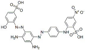 2-[[4-[[2,4-diamino-5-[(2-hydroxy-5-sulphophenyl)azo]phenyl]azo]phenyl]amino]-5-nitrobenzenesulphonic acid CAS#: 70660-47-8
