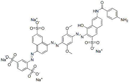 2-[[4-[[4-[[7-[(4-Aminobenzoyl)amino]-1-hydroxy-3-sulfo-2-naphthalenyl]azo]-2,5-dimethoxyphenyl]azo]-6-sulfo-1-naphthalenyl]azo]-1,4-benzenedisulfonic acid tetrasodium salt CAS#: 72245-47-7