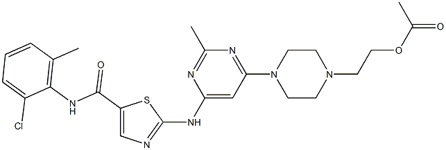 2-(4-(6-((5-((2-chloro-6-Methylphenyl)carbaMoyl)thiazol-2-yl)aMino)-2-MethylpyriMidin-4-yl)piperazin-1-yl)ethyl acetate CAS#: 1245157-85-0