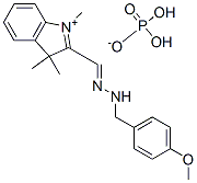 2-[[(4-methoxyphenyl)methylhydrazono]methyl]-1,3,3-trimethyl-3H-indolium dihydrogen phosphate CAS#: 70398-33-3