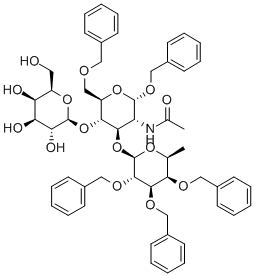 2-Acetamido-1,6-di-O-benzyl-3-O-(2,3,4-tri-O-benzyl-b-L-fucopyranosyl)-2-deoxy-4-O-(b-D-galactopyranosyl)-a-D-glucopyranoside CAS#: 71208-05-4