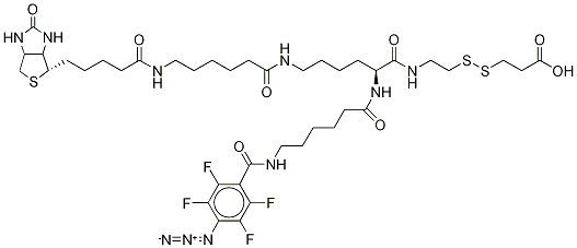 2-{N2-[N6-(4-AZIDO-2,3,5,6-TETRAFLUOROBENZOYL)-6 -AMINOCAPROYL]-N6-(6-BIOTINAMIDOCAPROYL)-L -LYSINYLAMIDO}] ETHYL 2-CARBOXYETHYL DISULFIDE CAS#: 1217773-33-5