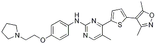 2-PyriMidinaMine, 4-[5-(3,5-diMethyl-4-isoxazolyl)-2-thienyl]-5-Methyl-N-[4-[2-(1-pyrrolidinyl)ethoxy]phenyl]- CAS#: 1138472-98-6