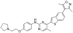 2-PyriMidinaMine, 4-[5-(3,5-diMethyl-4-isoxazolyl)benzo[b]thien-2-yl]-5-Methyl-N-[4-[2-(1-pyrrolidinyl)ethoxy]phenyl]- CAS#: 1138474-57-3