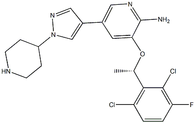2-Pyridinamine, 3-[(1S)-1-(2,6-dichloro-3-fluorophenyl)ethoxy]-5-[1-(4-piperidinyl)-1H-pyrazol-4-yl]- CAS#: 1374356-45-2