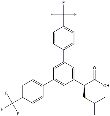2-(S)-(3,5-Bis(4-(trifluoromethyl)phenyl)phenyl)-4-methylpentanoic acid CAS#: 1146594-87-7