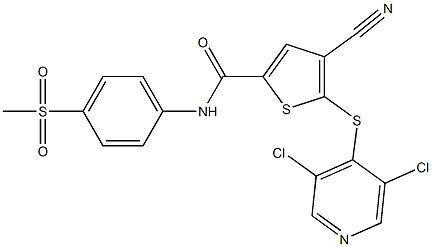 2-ThiophenecarboxaMide, 4-cyano-5-[(3,5-dichloro-4-pyridinyl)thio]-N-[4-(Methylsulfonyl)phenyl]- CAS#: 1247825-37-1