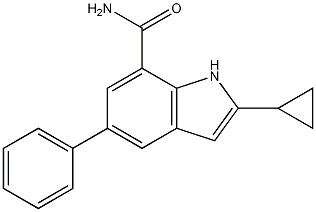 2-cyclopropyl-5-phenyl-1H-indole-7-carboxamide CAS#: 1211592-88-9