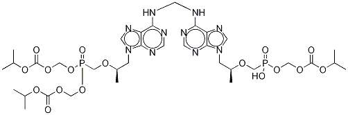 2,4,6,8-Tetraoxa-5-phosphanonanedioic acid, 5-[[(1R)-2-[6-[[[[9-[(2R)-5-hydroxy-2,11-diMethyl-5-oxido-9-oxo-3,6,8,10-tetraoxa-5-phosphadodec-1-yl]-9H-purin-6-yl]aMino]Methyl]aMino]-9H-purin-9-yl]-1-Methylethoxy]Methyl]-, 1,9-bis(1-Methylethyl) ester, 5-ox CAS#: 1093279-77-6