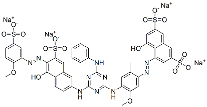 2,7-Naphthalenedisulfonic acid, 4-hydroxy-5-[[4-[[4-[[5-hydroxy-6-[(2-methoxy-5-sulfophenyl)azo]-7-sulfo-2-naphthalenyl]amino]-6-(phenylamino)-1,3,5-triazin-2-yl]amino]-5-methoxy-2-methylphenyl]azo]-, tetrasodium salt CAS#: 70236-51-0