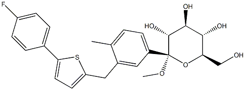 (2S,3R,4S,5S,6R)-2-(3-((5-(4-fluorophenyl)thiophen-2-yl)Methyl)-4-Methylphenyl)-tetrahydro-6-(hydroxyMethyl)-2-Methoxy-2H-pyran-3,4,5-triol CAS#: 1358581-37-9