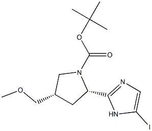 (2S,4S)-2-(5-Iodo-1H-imidazol-2-yl)-4-(methoxymethyl)-1-pyrrolidinecarboxylic acid 1,1-dimethylethyl ester CAS#: 1378391-86-6