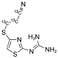 3-[2-[(DIAMINOMETHYLENE)AMINO-4-THIAZOLYL]THIO]PROPIONITRILE-13C3 CAS#: 1185040-73-6