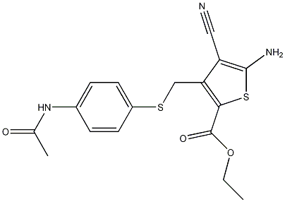 3-[[[4-(Acetylamino)phenyl]thio]methyl]-5-amino-4-cyano-2-thiophenecarboxylic acid ethyl ester CAS#: 1180837-73-3