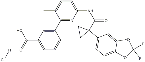 3-(6-{[1-(2,2-Difluoro-benzo[1,3]dioxol-5-yl)-cyclopropanecarbonyl]-amino}-3-methyl-pyridin-2-yl)-benzoicacidhydrochloride CAS#: 1160221-26-0