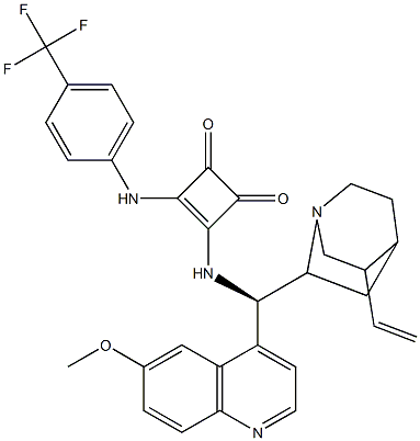 3-[[(9R)-6'-Methoxycinchonan-9-yl]aMino]-4-[[4-(trifluoroMethyl)phenyl]aMino]-3-Cyclobutene-1,2-dione CAS#: 1256245-80-3