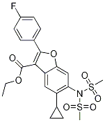 3-Benzofurancarboxylic acid, 6-[bis(Methylsulfonyl)aMino]-5-cyclopropyl-2-(4-fluorophenyl)-, ethyl ester CAS#: 1185313-40-9