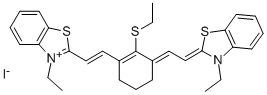 3-ETHYL-2-((E)-2-[3-((E)-2-[3-ETHYL-1,3-BENZOTHIAZOL-2(3H)-YLIDENE]ETHYLIDENE)-2-(ETHYLSULFANYL)-1-CYCLOHEXEN-1-YL]ETHENYL)-1,3-BENZOTHIAZOL-3-IUM IODIDE CAS#: 70446-13-8