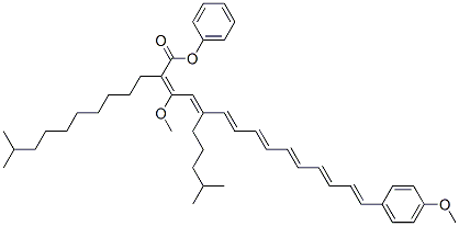3-Methoxy-2-(9-methyldecyl)-5-(4-methylpentyl)phenyl (2E,4E,6E,8E,10E, 12E,14E)-15-(4-methoxyphenyl)-2,4,6,8,10,12,14-pentadecaheptaenoate CAS#: 71394-73-5
